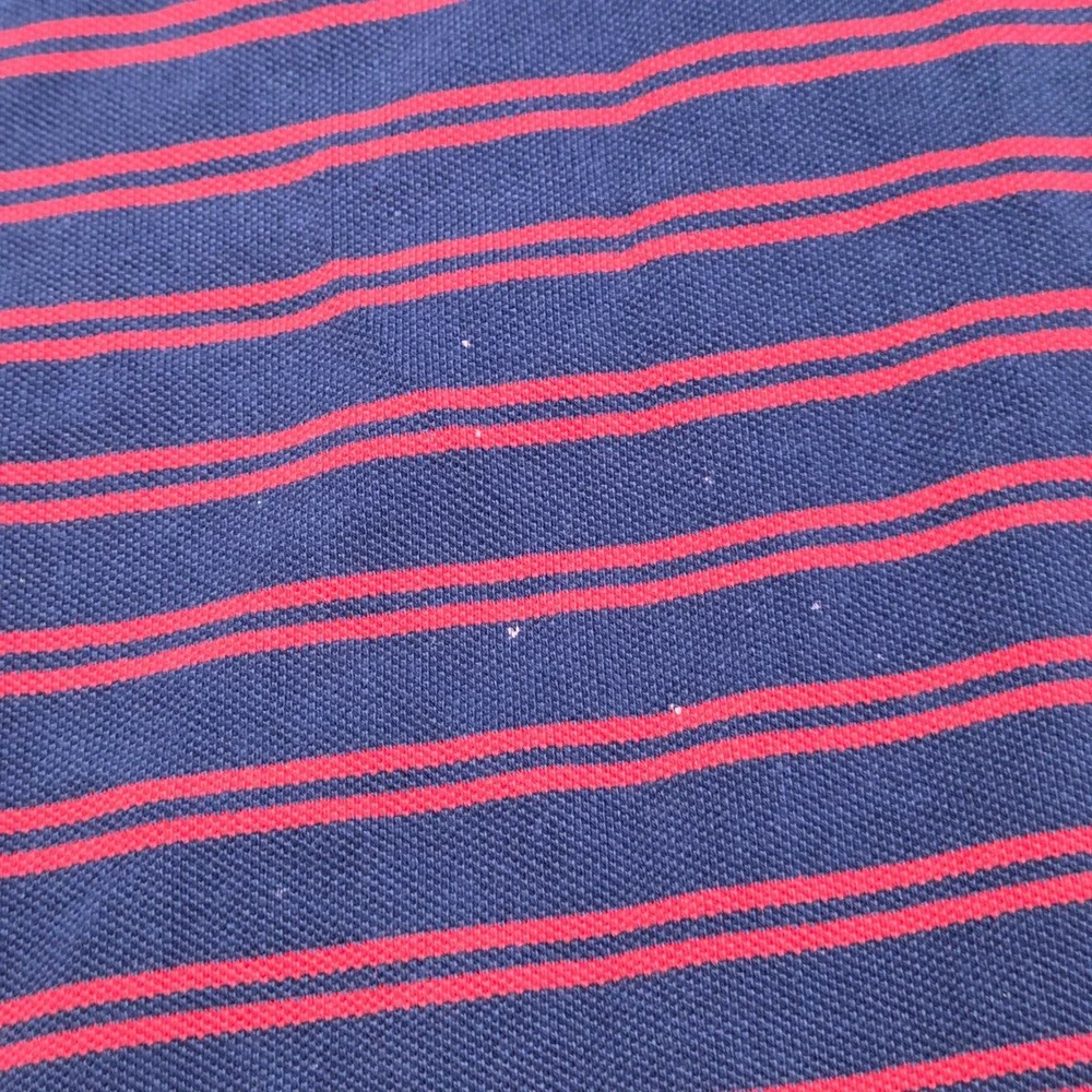 Polo Ralph Lauren Polo Shirt Mens XL Striped Short Sleeve Pique Navy Blue Red